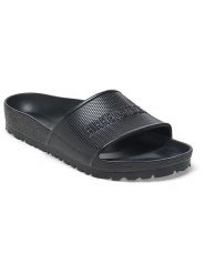 Birkenstock Klapki "Barbados" w kolorze czarnym rozmiar: 39. Czarne klapki damskie Birkenstock, bez wzorów, z otwartym noskiem, bez obcasa, bez zapięcia. Za 153.71 zł.