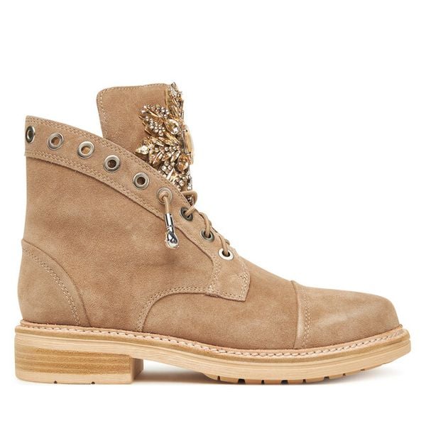 Trzewiki Alma En Pena. Brązowe botki damskie Alma En Pena, bez obcasa, na płaskiej podeszwie, bez zapięcia. Za 519.99 zł.