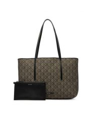 Calvin Klein Torebka Emblem Trio Pebble Shoulder Bag LV04F3750G Brązowy. Brązowe shopper bag Calvin Klein, bez wzorów, z materiału, bez dodatków. Za 649.99 zł.