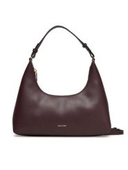 Calvin Klein Torebka Foil Logo Conv Shoulder Bag LV04F3272G Bordowy. Czerwone torebki klasyczne damskie Calvin Klein, ze skóry, bez dodatków. Za 359.99 zł.