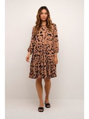 CULTURE Sukienka w kolorze beżowym rozmiar: M. Brązowe sukienki damskie Culture, bez wzorów, z wiskozy, bez ramiączek. Za 130.99 zł.