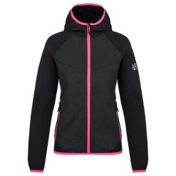 Damska kurtka softshell Loap Urdita czarna. Czarne kurtki sportowe damskie LOOP, bez wzorów, z softshellu, z kapturem. Za 287.99 zł.