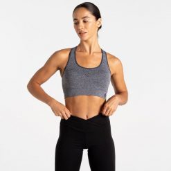 Biustonosz sportowy damski Don't Sweat It III Dare 2b. Szare biustonosze sportowe damskie Dare 2b, bez wzorów, z elastanu. W wyprzedaży za 69.99 zł.