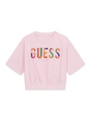 Guess T-Shirt J6GI16 K6YW4 Różowy Boxy Fit. Czerwone koszulki i t-shirty dziewczęce Guess, z aplikacjami, z bawełny, bez kołnierzyka, bez ramiączek. Za 124.99 zł.