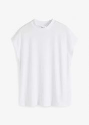 T-shirt z miękkiej wiskozy. Białe t-shirty damskie bonprix, bez wzorów, z wiskozy, bez kołnierzyka. Za 37.99 zł.