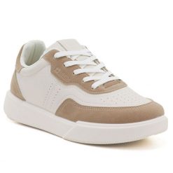 Półbuty sportowe damskie sneakersy kremowe Big Star UU274275. Białe półbuty damskie Big Star, bez wzorów, ze skóry ekologicznej, bez obcasa, bez zapięcia. Za 149.99 zł.