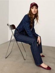 Bawełniane jeansy straight leg - niebieski. Niebieskie jeansy damskie Sinsay. Za 69.99 zł.