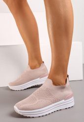 Różowe Wsuwane Buty Sportowe z Miękką Cholewką na Niskiej Platformie Dionema. Czerwone obuwie sportowe casual damskie Renee, trekkingowe. Za 24.99 zł.