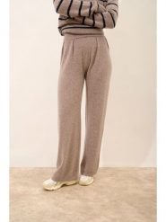 Just Cashmere Kaszmirowe spodnie "Daphne" w kolorze szarobrązowym rozmiar: S. Brązowe spodnie materiałowe damskie Just Cashmere, bez wzorów, z kaszmiru. Za 565.65 zł.