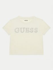 Guess T-Shirt J4YI48 KBXI2 Écru Regular Fit. Koszulki i t-shirty dziewczęce Guess, z aplikacjami, z syntetyku, bez kołnierzyka, bez ramiączek. Za 89.99 zł.