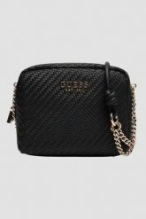 GUESS Czarna damska torebka Mirema. Czarne kuferki damskie Guess, z aplikacjami, ze skóry ekologicznej, bez dodatków. W wyprzedaży za 489.99 zł.