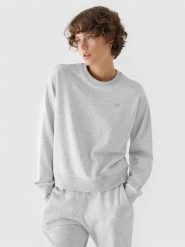 4F Bluza dresowa nierozpinana bez kaptura damska - szara L. Szare bluzy damskie 4F, l, bez wzorów, z bawełny, bez kaptura. Za 129.99 zł.
