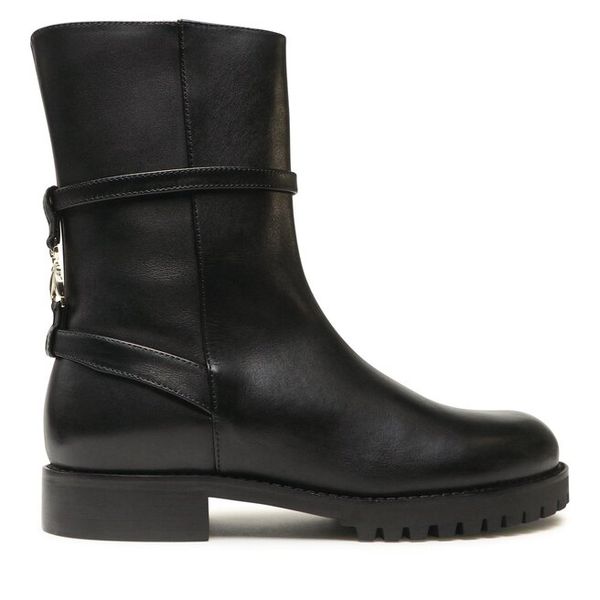 Botki Patrizia Pepe. Czarne botki damskie Patrizia Pepe, bez obcasa, na płaskiej podeszwie, bez zapięcia. Za 1,009.00 zł.