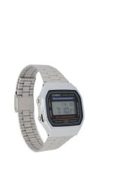 Zegarek unisex cyfrowy Casio A168WA z bransoletą ze stali nierdzewnej, srebrny. Szare, cyfrowe zegarki damskie Casio, srebrne. Za 171.99 zł.