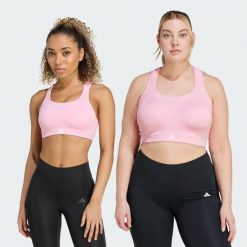 Biustonosz TLRD Impact Training High Support. Czerwone biustonosze sportowe damskie Adidas, bez wzorów, z materiału. W wyprzedaży za 194.25 zł.