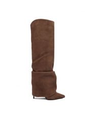 Le Silla Kozaki Stivale Andy 120 2030A100R1PPPOW Brązowy. Brązowe kozaki damskie LE SILLA, ze skóry, bez obcasa, na szpilce, bez zapięcia. Za 5,429.00 zł.