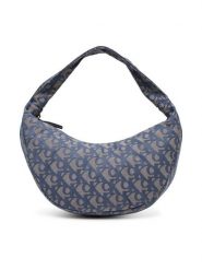 Calvin Klein Torebka Ckj Monogram Pinched Medium Shou LV04F3206G Niebieski. Niebieskie torebki klasyczne damskie Calvin Klein, z materiału, bez dodatków. Za 309.99 zł.