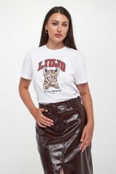 T-shirt damski z nadrukiem LIU JO. T-shirty damskie Liu Jo, m, bez wzorów, bez kołnierzyka. Za 319.00 zł.