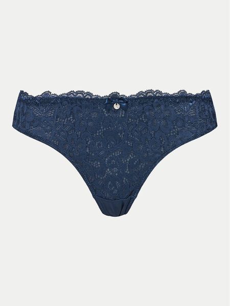 Hunkemöller Stringi Marine 206319 Granatowy. Niebieskie stringi Hunkemöller, bez wzorów, z syntetyku. Za 39.99 zł.