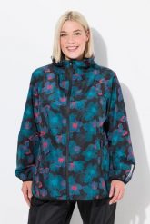 Damskie Kurtka przeciwdeszczowa lekka wodoszczelna kaptur kieszenie na zamek. Czarne kurtki damskie Ulla Popken, plus size, bez wzorów, z materiału, z kapturem. Za 336.99 zł.