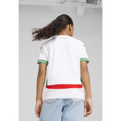Młodzieżowa koszulka wyjazdowa Maroko 2025 PUMA White Fast Green Red. Biała bluzki damskie Puma, m, bez wzorów, bez kołnierzyka, bez ramiączek. W wyprzedaży za 280.00 zł.