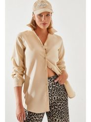 Bianco Lucci Koszula w kolorze beżowym rozmiar: S. Brązowe koszule damskie Bianco Lucci, s, bez wzorów, bez kołnierzyka, bez ramiączek. Za 36.94 zł.