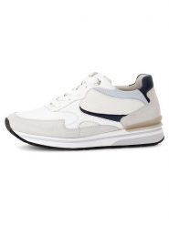 Gabor Skórzane sneakersy w kolorze biało-beżowym rozmiar: 37,5. Białe obuwie sportowe damskie Gabor, z materiału, bez zapięcia. Za 200.13 zł.