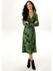 Aniston Sukienka w kolorze zielono-czarnym rozmiar: 40. Czarne sukienki damskie Aniston, bez wzorów, z materiału, bez ramiączek. Za 95.99 zł.