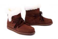 EMU AUSTRALIA W13215 Thorsby oak, botki damskie. Brązowe botki damskie EMU Australia, z wełny, bez obcasa, bez zapięcia. Za 789.90 zł.