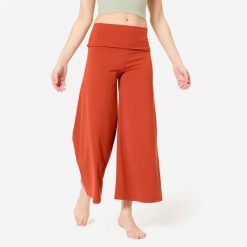 Spodnie fitness damskie Domyos 7/8. Brązowe rurki damskie DOMYOS, bez wzorów, z elastanu. Za 159.99 zł.