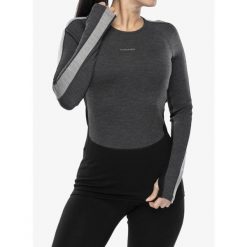 Bluza termoaktywna damska Icebreaker 260 ZoneKnit LS Crewe. Szare bluzy damskie Icebreaker, na zimę, m, bez wzorów, bez kaptura. Za 389.99 zł.