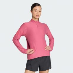 Bluza adi365 Iconic Running 1/2 Zip. Czarne bluzy damskie Adidas, m, bez wzorów, z dzianiny, bez kaptura. Za 219.00 zł.