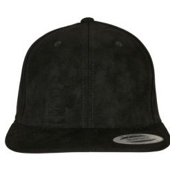 Czapka Z Daszkiem Ze Sztucznego Zamszu. Czarne czapki z daszkiem damskie FLEXFIT, bez wzorów. Za 104.99 zł.