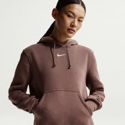 Bluza sportowa damska Nike HF6839502. Brązowe bluzy damskie Nike, m, bez wzorów, z bawełny, z kapturem. Za 446.00 zł.