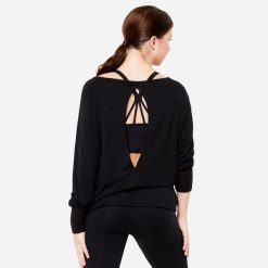 Bluza do tańca nowoczesnego damska Starever. Czarne bluzy damskie STAREVER, xs, w ażurowe wzory, z elastanu, bez kaptura. Za 119.99 zł.
