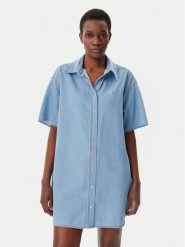 Tommy Jeans Sukienka jeansowa DW0DW20112 Niebieski Relaxed Fit. Niebieskie sukienki damskie Tommy Jeans, bez wzorów, z bawełny, bez ramiączek. Za 289.99 zł.