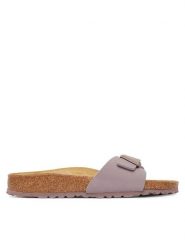 Birkenstock Klapki Madrid 1031464 Fioletowy. Fioletowe klapki damskie Birkenstock, bez wzorów, ze skóry, bez obcasa, bez zapięcia. Za 399.99 zł.