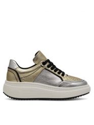 Eva Minge Sneakersy VANESSA-0481 Srebrny. Szare obuwie sportowe damskie Eva Minge, ze skóry, bez zapięcia. Za 299.99 zł.