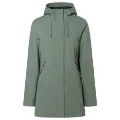 Parka dla kobiet VAUDE Coreway. Zielone parki damskie Vaude, z materiału, z kapturem. Za 1,290.90 zł.
