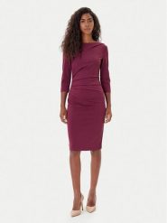 Rinascimento Sukienka koktajlowa CFC0126154003 Bordowy Slim Fit. Czerwone sukienki damskie Rinascimento, bez wzorów, z syntetyku, wizytowe, bez ramiączek. Za 529.99 zł.