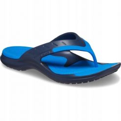 Japonki Dla Dorosłych Crocs Modi Sport Flip. Niebieskie klapki damskie Crocs, bez wzorów, z materiału, bez obcasa, bez zapięcia. Za 139.99 zł.