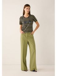 More & More Koszulka w kolorze granatowo-oliwkowym rozmiar: 38. Brązowe bluzki damskie More & More, bez wzorów, bez kołnierzyka, bez ramiączek. Za 157.73 zł.