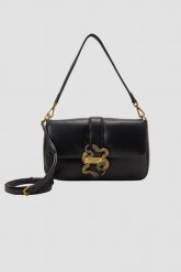 JUST CAVALLI Czarna torebka Range C New Iconic Puffy - Style 1. Czarne torebki wieczorowe damskie Just Cavalli, bez wzorów, ze skóry, bez dodatków. W wyprzedaży za 699.99 zł.