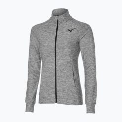Kurtka tenisowa damska Mizuno Training. Szare kurtki damskie Mizuno, m, bez wzorów, z elastanu, bez kaptura. Za 139.99 zł.