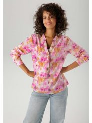 Aniston Bluzka w kolorze różowo-pomarańczowym rozmiar: 38. Różowe bluzki damskie Aniston, bez wzorów, z wiskozy, bez kołnierzyka, bez ramiączek. Za 65.23 zł.