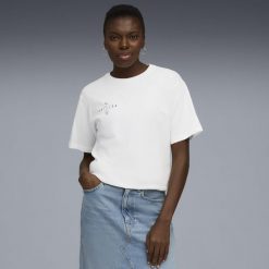 Damska koszulka piłkarska FtblEdition PUMA. Białe koszulki damskie Puma, bez wzorów, bez kołnierzyka, bez ramiączek. Za 129.00 zł.