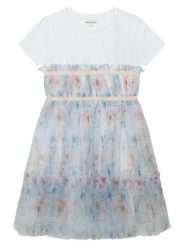 Guess Sukienka elegancka J6RK17 K6YW0 Kolorowy Regular Fit. Sukienki dziewczęce Guess, z aplikacjami, z bawełny, bez ramiączek, proste. Za 379.99 zł.