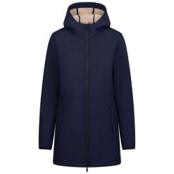 Kurtka Soft Shell Damska Sine. Niebieskie kurtki damskie Trespass, l, bez wzorów, z futra, z kapturem. Za 402.99 zł.
