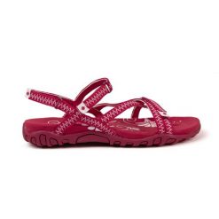 Sandały trekkingowe damskie TENA V4 – idealne dopasowanie i świetna przyczepność. Czerwone sandały damskie Izas, bez wzorów, bez obcasa, bez zapięcia. W wyprzedaży za 226.04 zł.