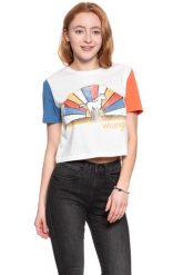 WRANGLER T SHIRT DAMSKI CROP TEE EGRET OFF WHITE W7382GFIO 112131030. Białe t-shirty damskie Wrangler, xs, bez wzorów, bez kołnierzyka. W wyprzedaży za 39.99 zł.